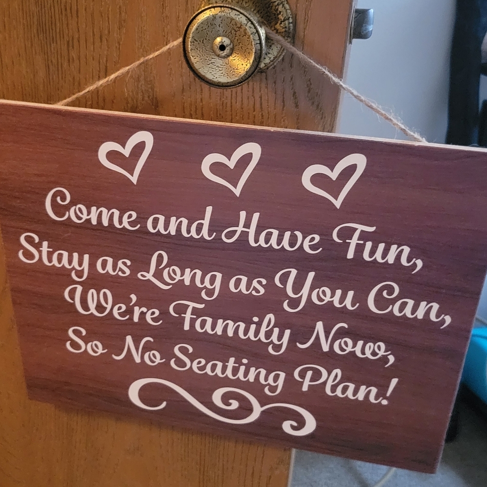 Wedding seating sign